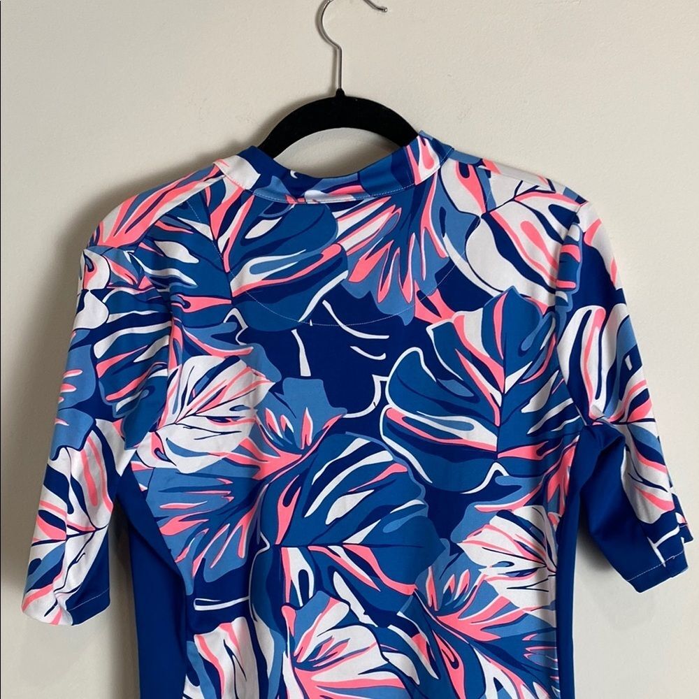 Tail Activewear Zaya Tennis Golf Quarter Zip Short Sleeve Leaf Tropical Dress S - Picture 7 of 7